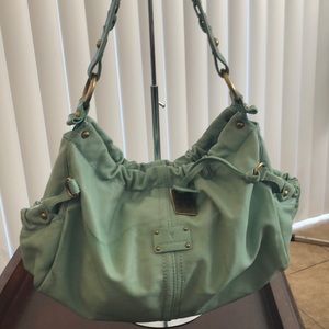 Frye Women’s mint green shoulder bag w metal studs